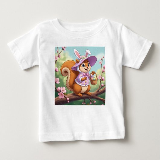 T-shirt Pour Bébé Écureuil de Pâques (Devant)