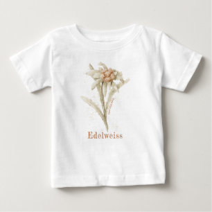 T-shirt Pour Bébé Edelweiss Baby Vintage Floral Aquarelle bébé