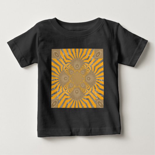 T-shirt Pour Bébé Edgy Zebra Elegance : une impression jaune or (Devant)
