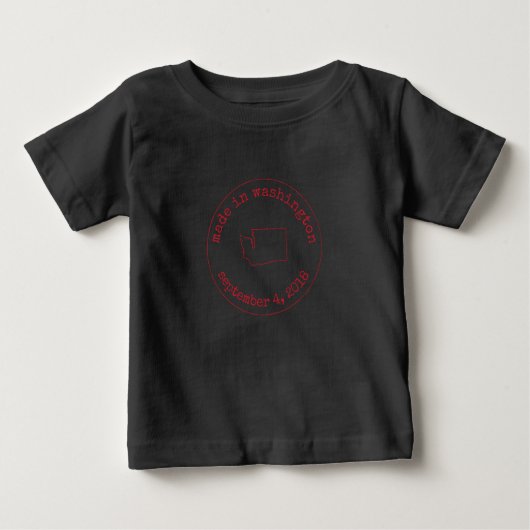 T-shirt Pour Bébé Editable Fabriqué à Washington Timbre d'approbatio (Devant)