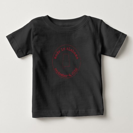 T-shirt Pour Bébé Editable Fabriqué en Alabama Timbre d'approbation (Devant)