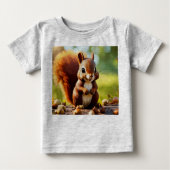 T-shirt Pour Bébé Édition Cute Squirrel (Devant)