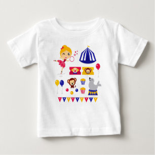 T-shirt Pour Bébé Édition mignonne tirée par la main de cirque :