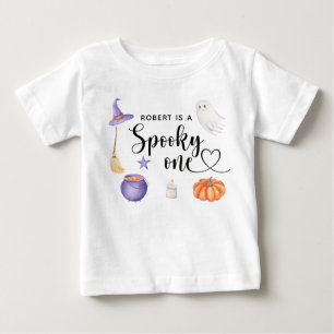 T-shirt Pour Bébé Éffrayant Un Halloween Premier anniversaire