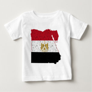 T-shirt Pour Bébé Egypte Drapeau Carte Crackle