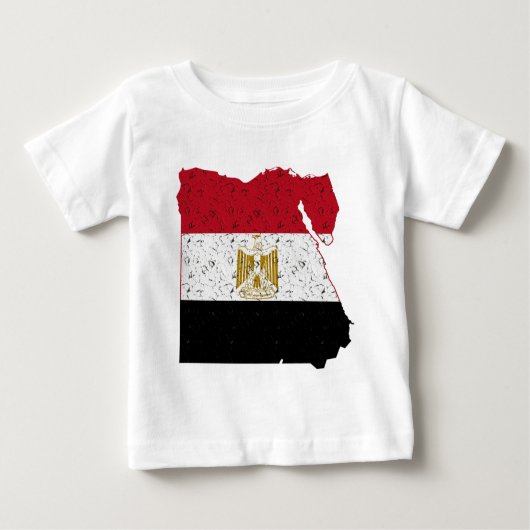 T-shirt Pour Bébé Egypte Drapeau Carte Crackle (Devant)