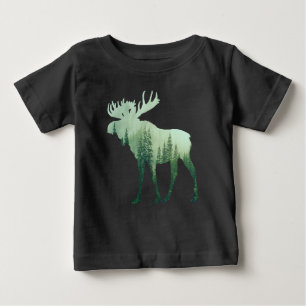 T-shirt Pour Bébé Élan Cerf Et Forêt Nature