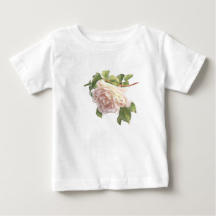 T-shirt Pour Bébé Elégant beau rougissant blanc ivoire rose roses