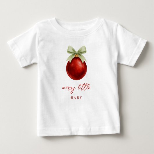 T-shirt Pour Bébé Elegant Merry Little Christmas Cute (Devant)