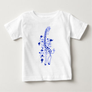 T-shirt Pour Bébé Elégant Tee de Giraffe pour enfants ~Bleu