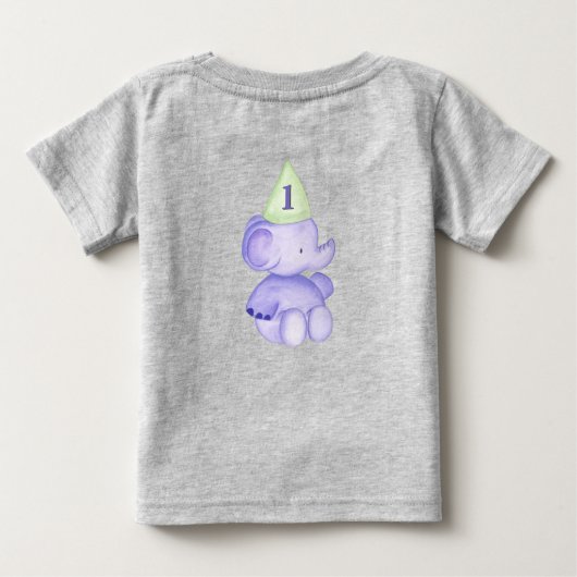 T-shirt Pour Bébé Élémentaire éléphant un an 1er anniversaire bébé t (Dos)