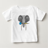 T-shirt Pour Bébé Eléphant aux fléchettes avec fléchette (Devant)
