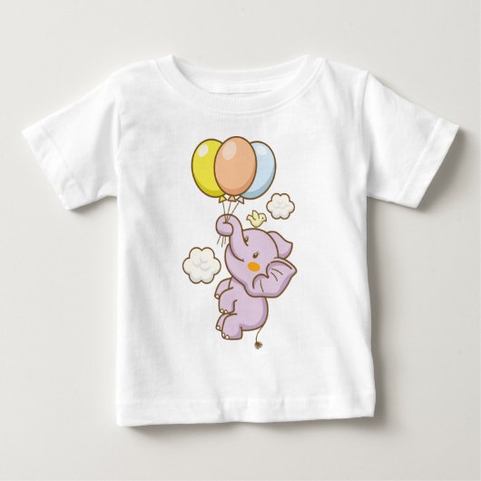 T-shirt Pour Bébé Eléphant avec bébé ballon (Devant)