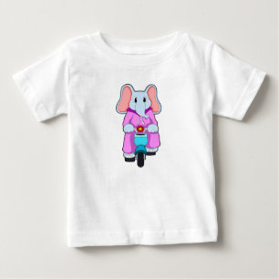 T-shirt Pour Bébé Éléphant avec bicyclette