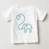 T-shirt Pour Bébé ÉLÉPHANT avec coeur (Devant)