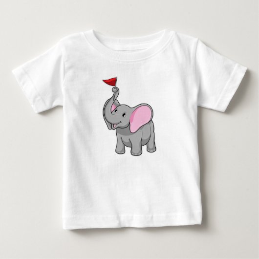 T-shirt Pour Bébé Éléphant avec drapeau (Devant)