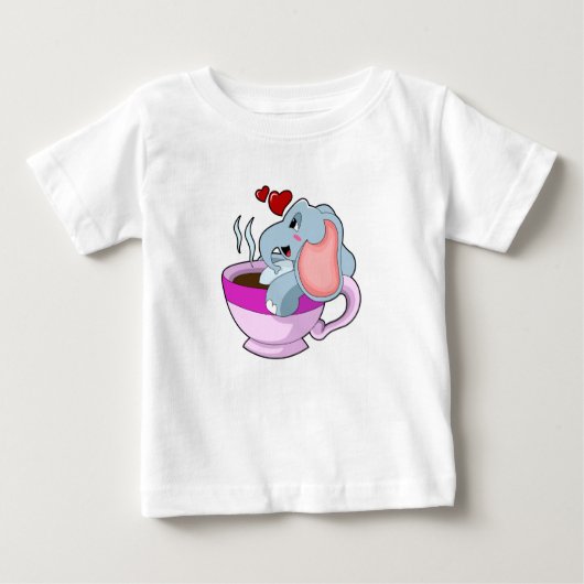 T-shirt Pour Bébé Elephant avec la coupe du café (Devant)