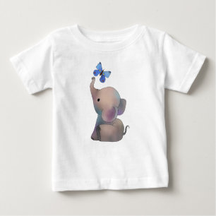 T-shirt Pour Bébé Éléphant avec le papillon