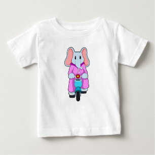 T-shirt Pour Bébé Eléphant avec vélo