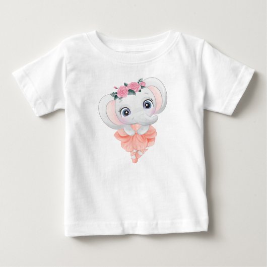 T-shirt Pour Bébé Elephant Ballerina (Devant)