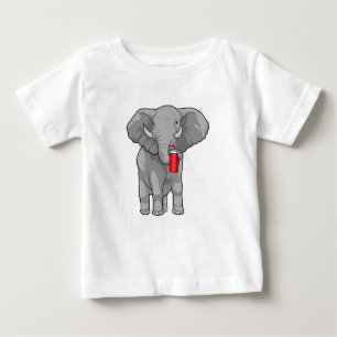 T-shirt Pour Bébé Eléphant Boire de la tasse
