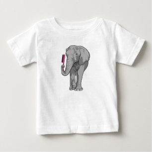 T-shirt Pour Bébé Elephant comme coiffeur avec peigne