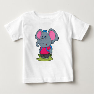 T-shirt Pour Bébé Elephant comme randonneur avec sac à dos