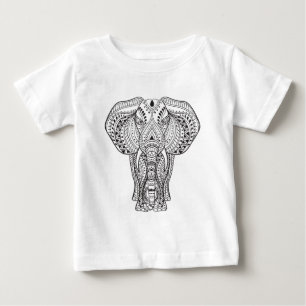 T-shirt Pour Bébé Éléphant d'Asie ethnique