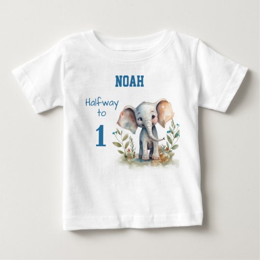 T-shirt Pour Bébé Eléphant de 6 mois (Devant)