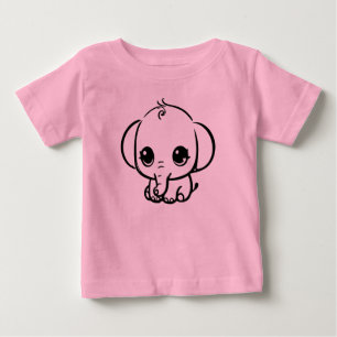T-shirt Pour Bébé Éléphant de bébé mignon