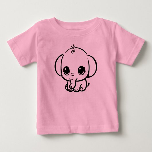 T-shirt Pour Bébé Éléphant de bébé mignon (Devant)