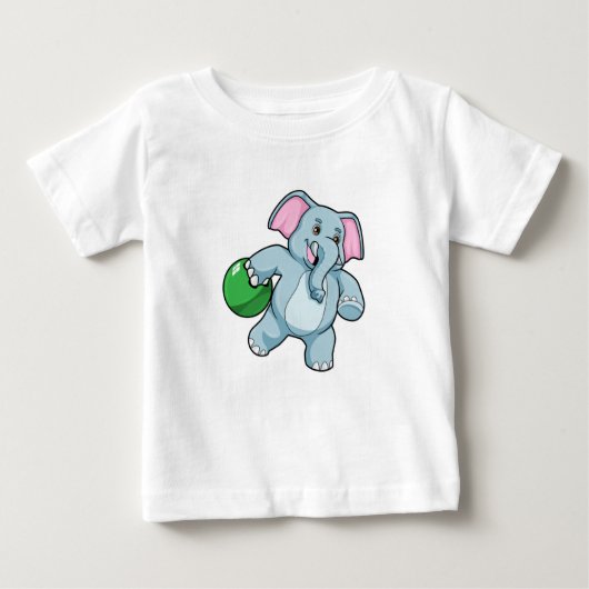 T-shirt Pour Bébé Éléphant de bowling (Devant)