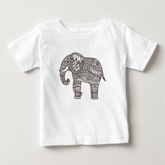 T-shirt Pour Bébé Éléphant décoratif de style (Devant)
