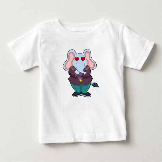 T-shirt Pour Bébé Éléphant en marié avec costume.PNG (Devant)