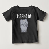 T-shirt Pour Bébé Éléphant gris (Devant)