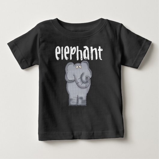 T-shirt Pour Bébé Éléphant gris (Devant)