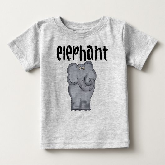 T-shirt Pour Bébé Éléphant gris (Devant)