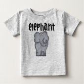 T-shirt Pour Bébé Éléphant gris (Devant)