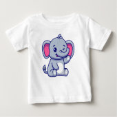 T-shirt Pour Bébé Eléphant mignon (Devant)