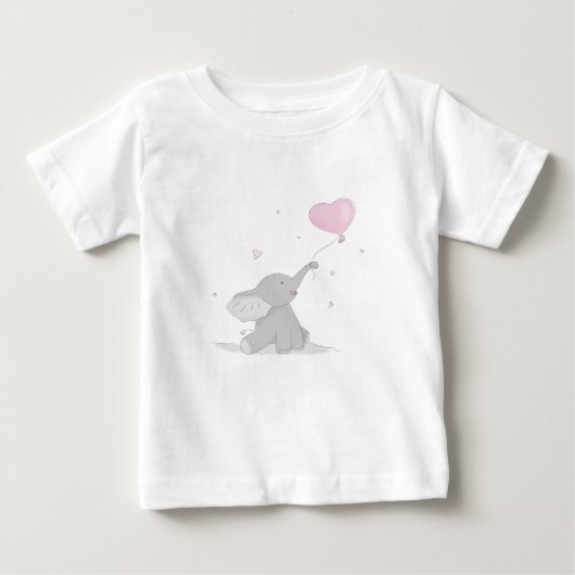 T-shirt Pour Bébé Eléphant mignon avec ballon (Devant)