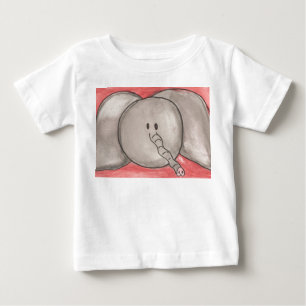 T-shirt Pour Bébé Éléphant mignon de bande dessinée d'aquarelle