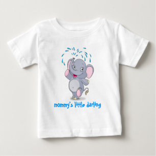 T-shirt Pour Bébé Éléphant mignon de bébé avec la petite choucho
