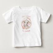 T-shirt Pour Bébé Eléphant mignon Fleurs roses Nom Fille (Devant)