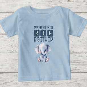 T-shirt Pour Bébé Éléphant mignon grand frère bleu