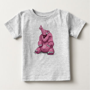 T-shirt Pour Bébé Éléphant rose mignon