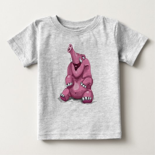 T-shirt Pour Bébé Éléphant rose mignon (Devant)