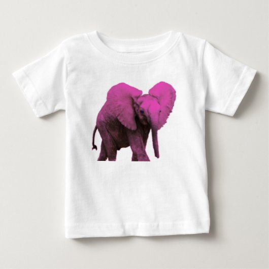 T-shirt Pour Bébé Éléphant rose pour le bébé (Devant)