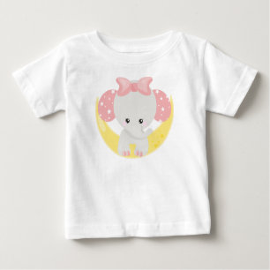 T-shirt Pour Bébé Eléphant Sur La Lune, Eléphant Mignon, Couronne, É