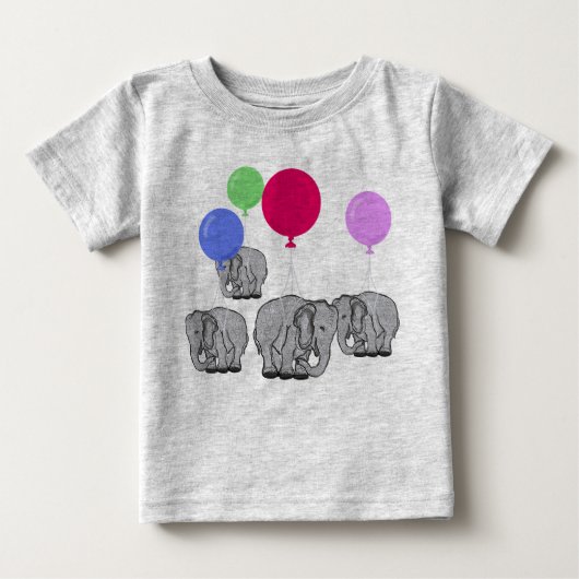 T-shirt Pour Bébé Eléphants volants (Devant)