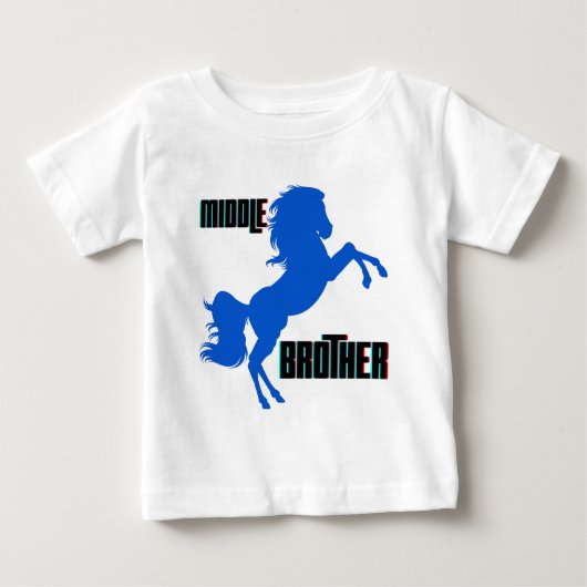 T-shirt Pour Bébé Élevage de chevaux du frère du milieu (Devant)